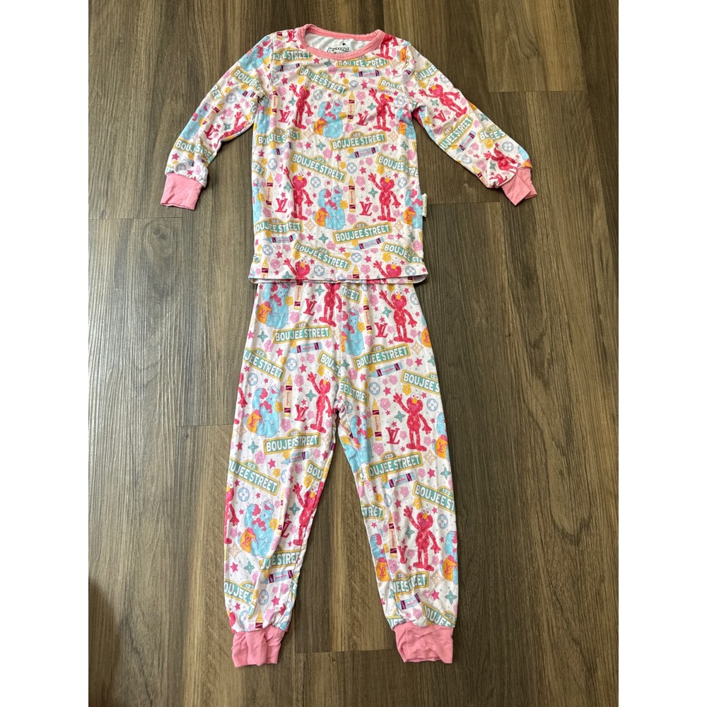 Bamboozle Pajama Set Toddler 3T Pink Sesame Street Boujee Street Bamboo Viscose